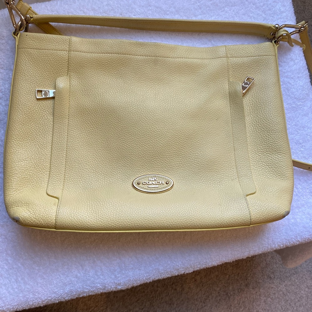 Coach Butter Yellow Leather Shoulder Bag